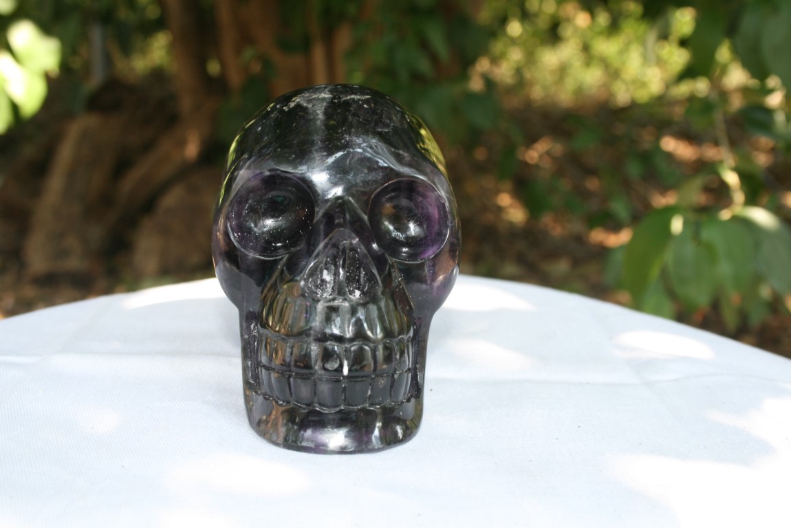 Fluorite Purple  Skull mental enhancement and clarity,improved decision making, clearing the energy field 4814
